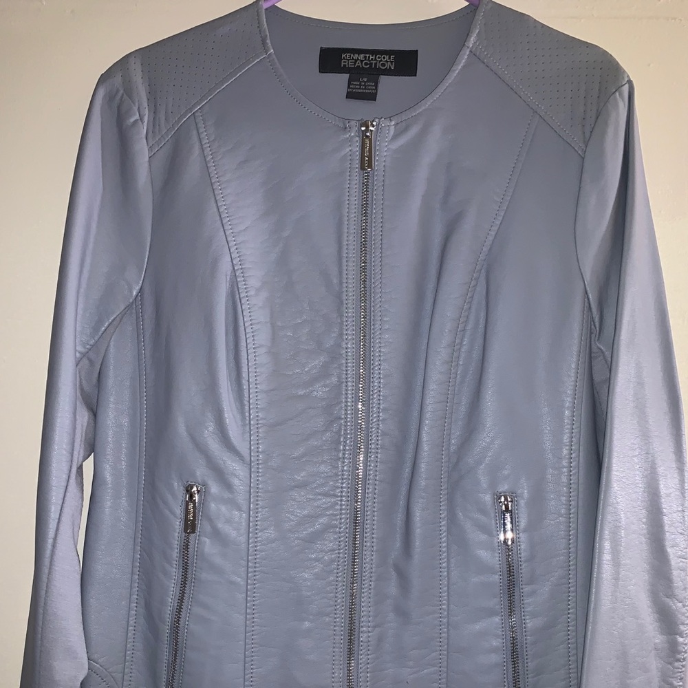Women’s Large Grey Kenneth Cole Leather jacket